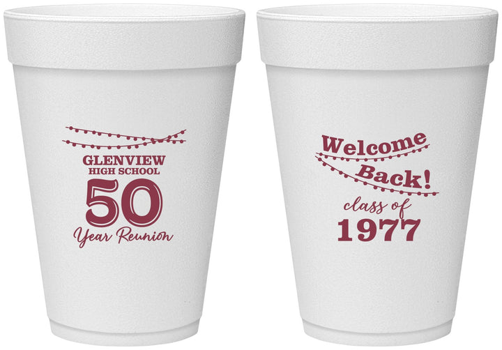Personalized Class Reunion 16 oz Foam Cups - Class Of 1977 50 Year | 140019