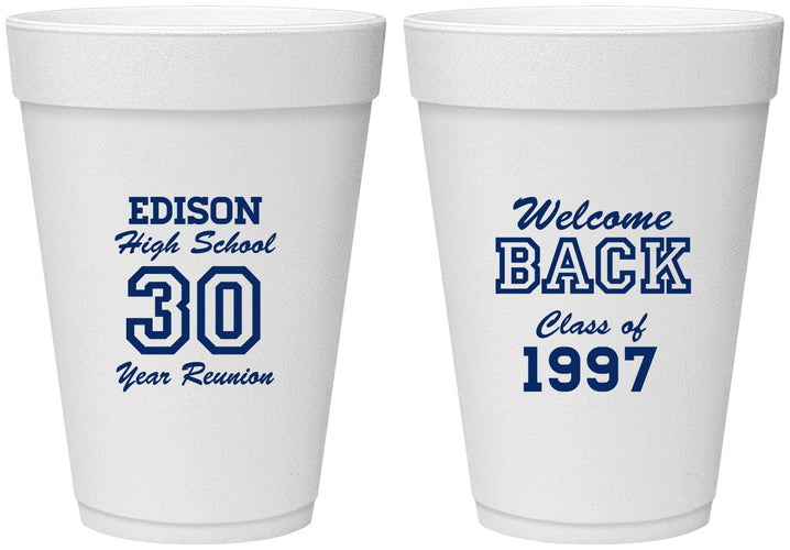 Personalized Class Reunion 16 oz Foam Cups - Class Of 1997 30 Year | 140022