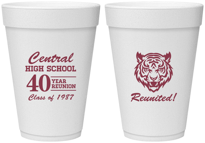 Personalized Class Reunion 16 oz Foam Cups - Class Of 1987 40 Year | 140023