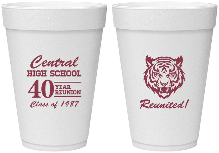 Personalized Class Reunion 16 oz Foam Cups - Class Of 1987 40 Year | 140023