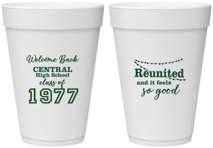 Personalized Class Reunion 16 oz Foam Cups - Class Of 1977 50 Year | 140029