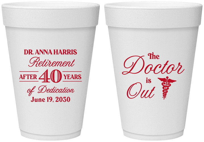 Personalized Retirement 16 oz Foam Cups - Doctor | 150017