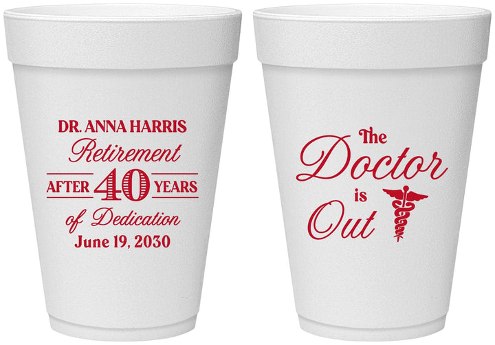 Personalized Retirement 16 oz Foam Cups - Doctor | 150017