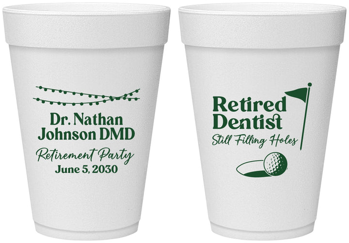 Personalized Retirement 16 oz Foam Cups - Dentist | 150019