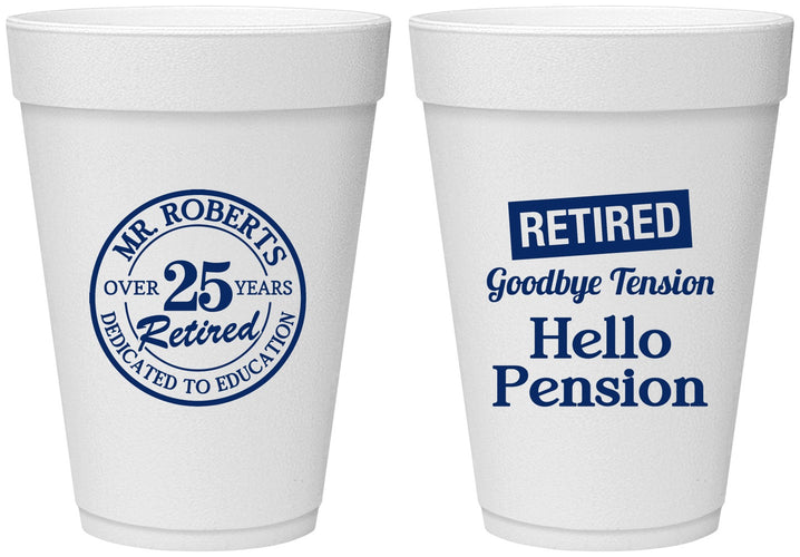 Personalized Retirement 16 oz Foam Cups - Teacher | 150024
