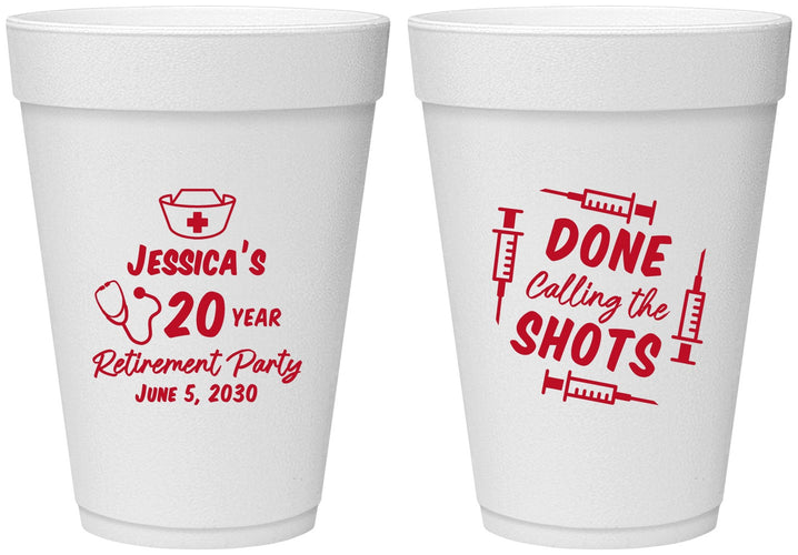 Personalized Retirement 16 oz Foam Cups - Nurse | 150026