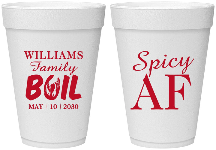 Personalized Family Reunion 16 oz Foam Cups - Crawfish Boil | 160009