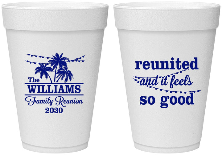 Personalized Family Reunion 16 oz Foam Cups - Beach Reunited | 160010