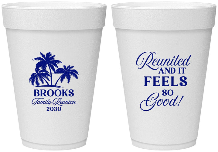 Personalized Family Reunion 16 oz Foam Cups - Beach Reunited | 160017