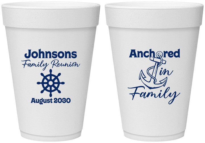 Personalized Family Reunion 16 oz Foam Cups - Cruise Nautical | 160020
