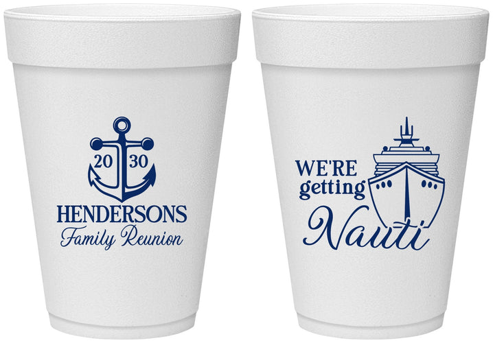 Personalized Family Reunion 16 oz Foam Cups - Cruise Nautical | 160021
