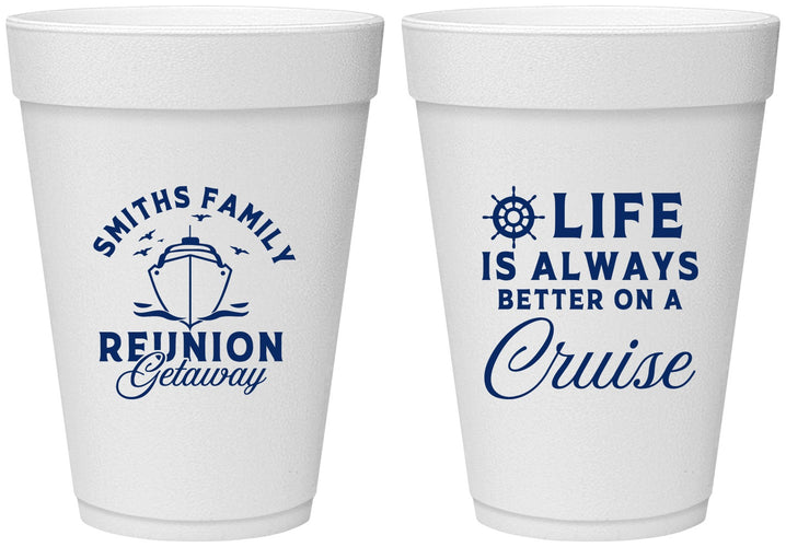 Personalized Family Reunion 16 oz Foam Cups - Cruise Nautical | 160022