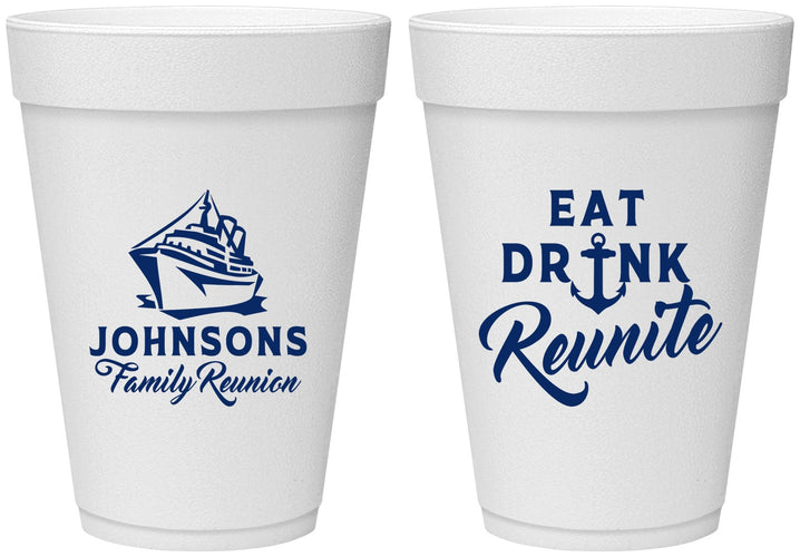 Personalized Family Reunion 16 oz Foam Cups - Cruise Nautical | 160023