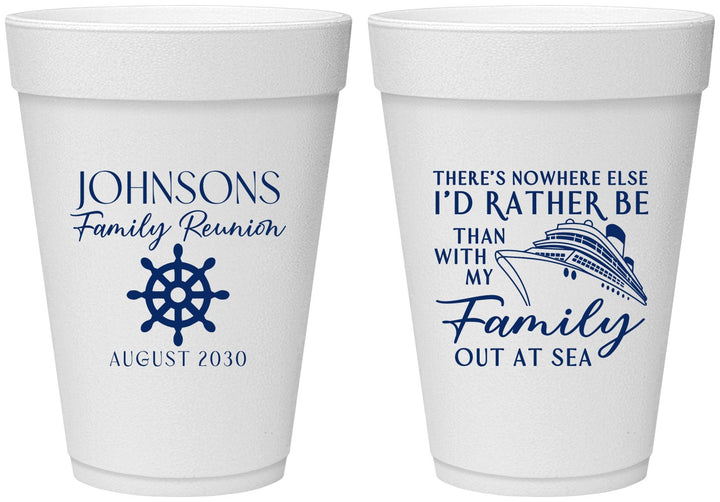 Personalized Family Reunion 16 oz Foam Cups - Cruise Nautical | 160024