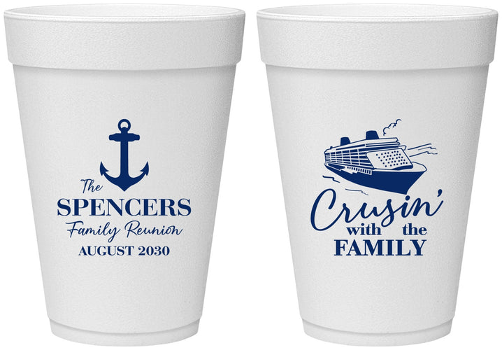 Personalized Family Reunion 16 oz Foam Cups - Cruise Crusin | 160026
