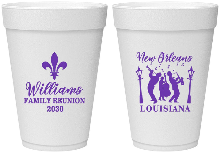 Personalized Family Reunion 16 oz Foam Cups - New Orleans | 160030