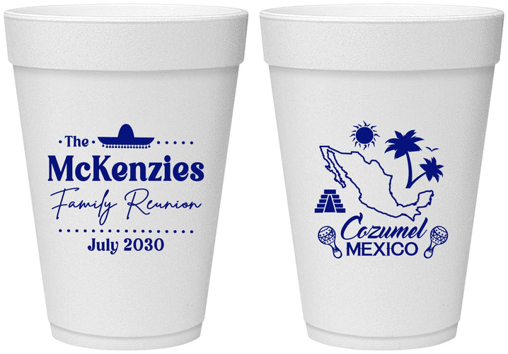 Personalized Family Reunion 16 oz Foam Cups - Mexico | 160033