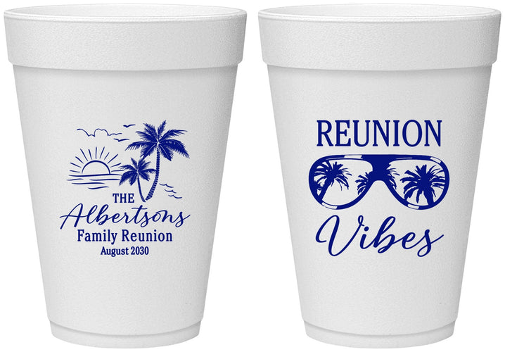 Personalized Family Reunion 16 oz Foam Cups - Beach | 160034