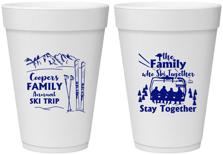 Personalized Family Reunion 16 oz Foam Cups - Ski Trip | 160041
