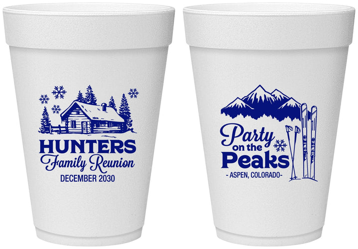 Personalized Family Reunion 16 oz Foam Cups - Ski Trip | 160042