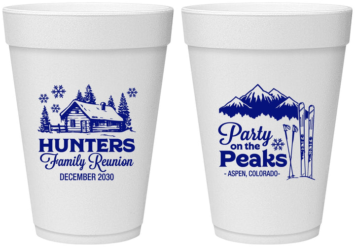 Personalized Family Reunion 16 oz Foam Cups - Ski Trip | 160042