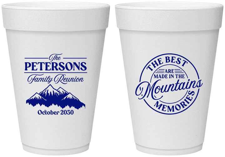Personalized Family Reunion 16 oz Foam Cups - Mountains | 160043