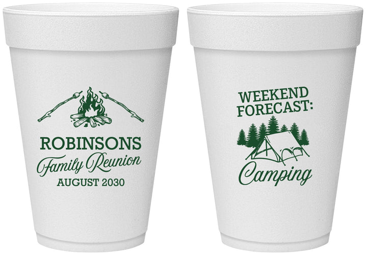 Personalized Family Reunion 16 oz Foam Cups - Camping | 160044