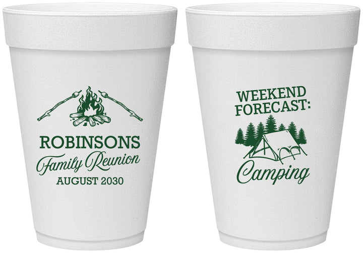 Personalized Family Reunion 16 oz Foam Cups - Camping | 160044
