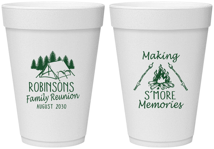 Personalized Family Reunion 16 oz Foam Cups - Camping | 160046