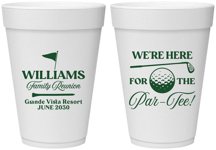 Personalized Family Reunion 16 oz Foam Cups - Golf | 160047