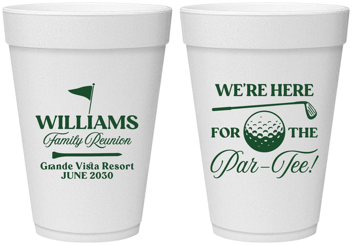 Personalized Family Reunion 16 oz Foam Cups - Golf | 160047