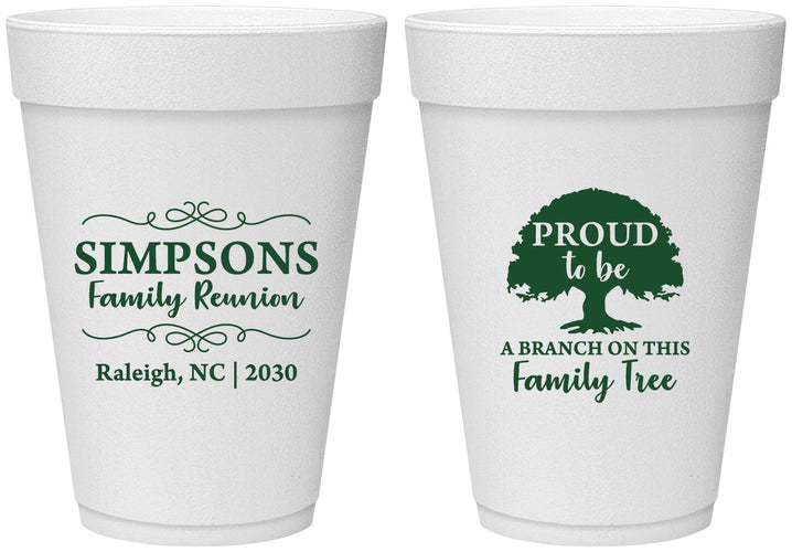 Personalized Family Reunion 16 oz Foam Cups - Family Tree | 160050