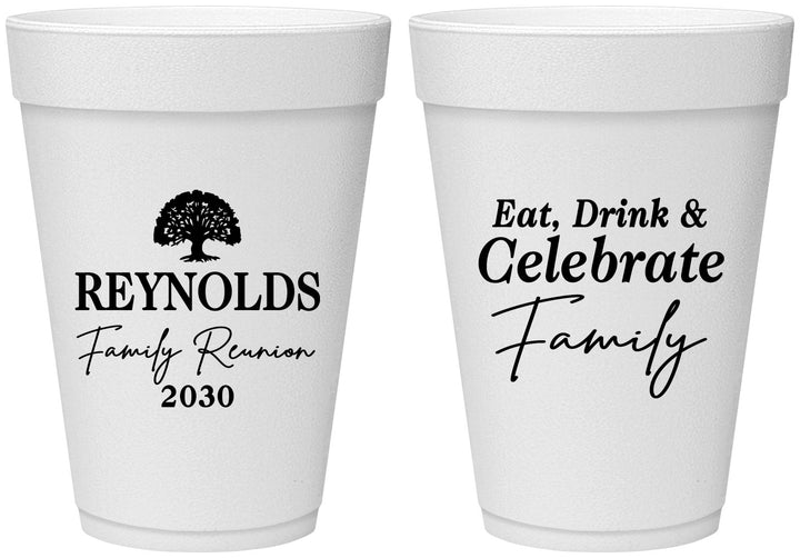 Personalized Family Reunion 16 oz Foam Cups - Eat Drink Celebrate | 160053