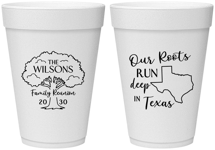 Personalized Family Reunion 16 oz Foam Cups - Texas | 160055