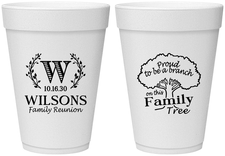 Personalized Family Reunion 16 oz Foam Cups - Monogram Tree | 160056