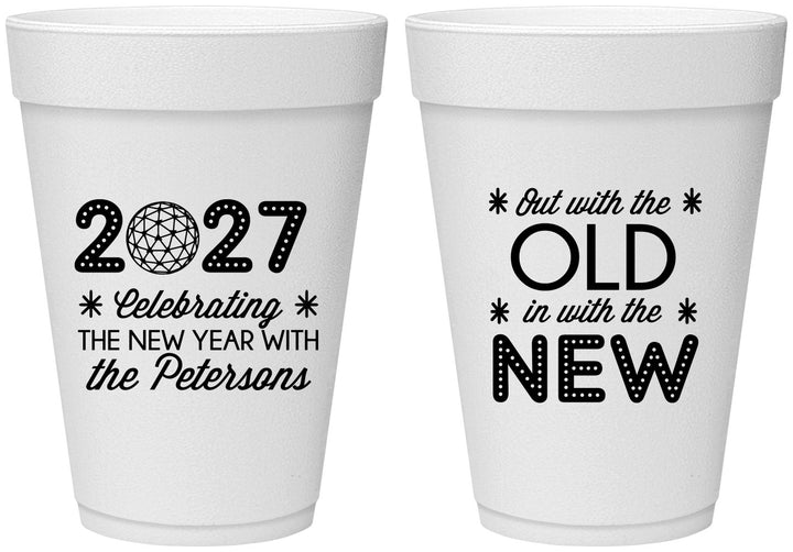 Personalized New Years 16 oz Foam Cups - 2027 Out With The Old | 170000