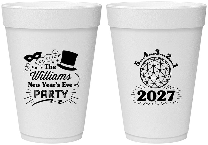 Personalized New Years 16 oz Foam Cups - 2027 Ball | 170005