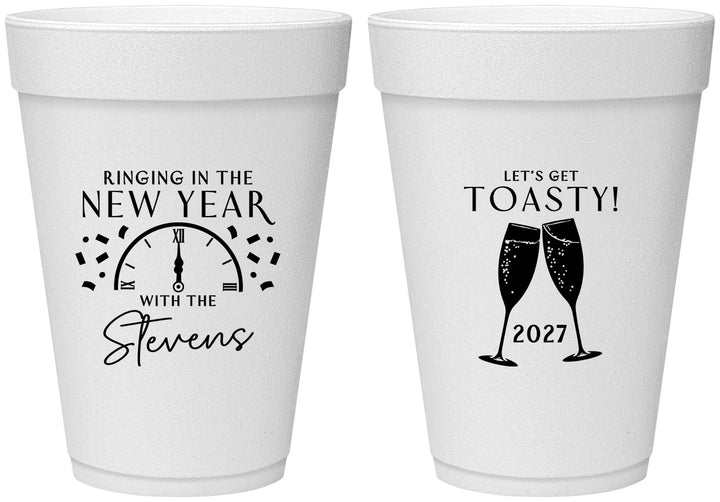 Personalized New Years 16 oz Foam Cups - 2027 Toast | 170008