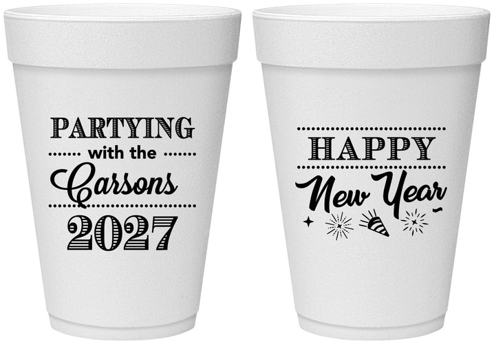 Personalized New Years 16 oz Foam Cups - 2027 Nye | 170016