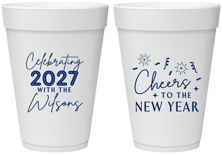 Personalized New Years 16 oz Foam Cups - 2027 Cheers | 170019