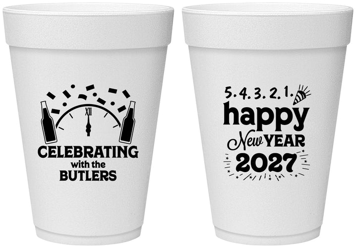 Personalized New Years 16 oz Foam Cups - 2027 Countdown | 170021