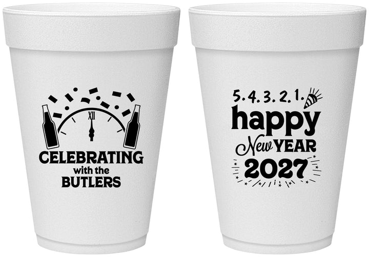 Personalized New Years 16 oz Foam Cups - 2027 Countdown | 170021