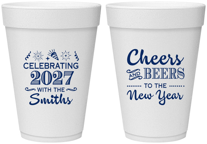 Personalized New Years 16 oz Foam Cups - 2027 Cheers | 170023