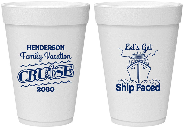 Personalized Family Vacation 16 oz Foam Cups - Cruise | 180038