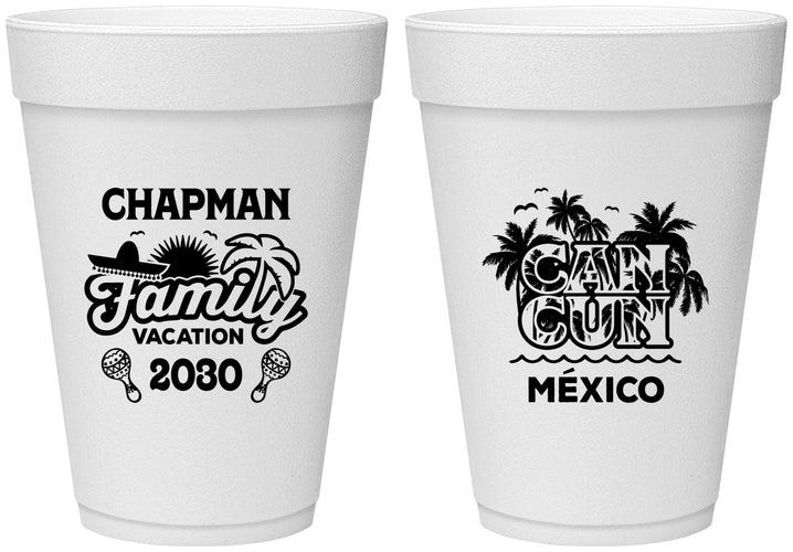Personalized Family Vacation 16 oz Foam Cups - Cancun | 180042