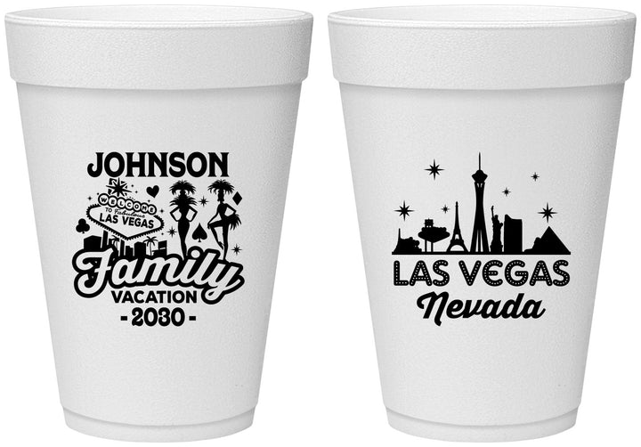 Personalized Family Vacation 16 oz Foam Cups - Las Vegas | 180048