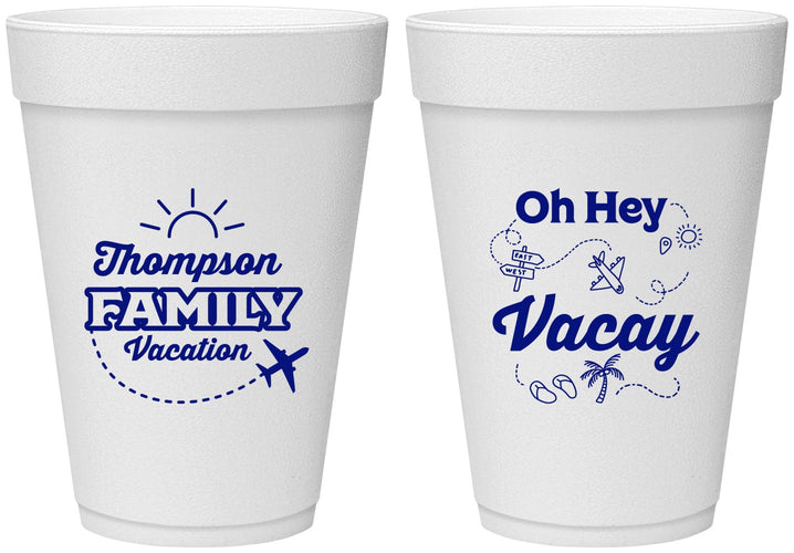 Personalized Family Vacation 16 oz Foam Cups - Beach | 180056