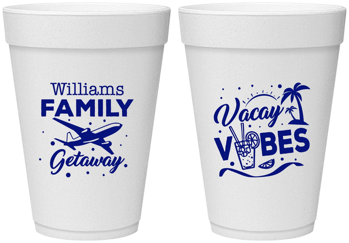 Personalized Family Vacation 16 oz Foam Cups - Life Is Good At The Beach | 180058