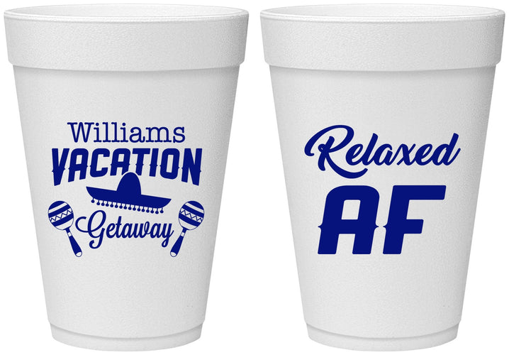 Personalized Family Vacation 16 oz Foam Cups - Beach | 180059