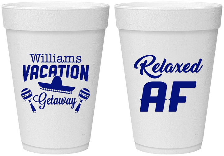Personalized Family Vacation 16 oz Foam Cups - Beach | 180059